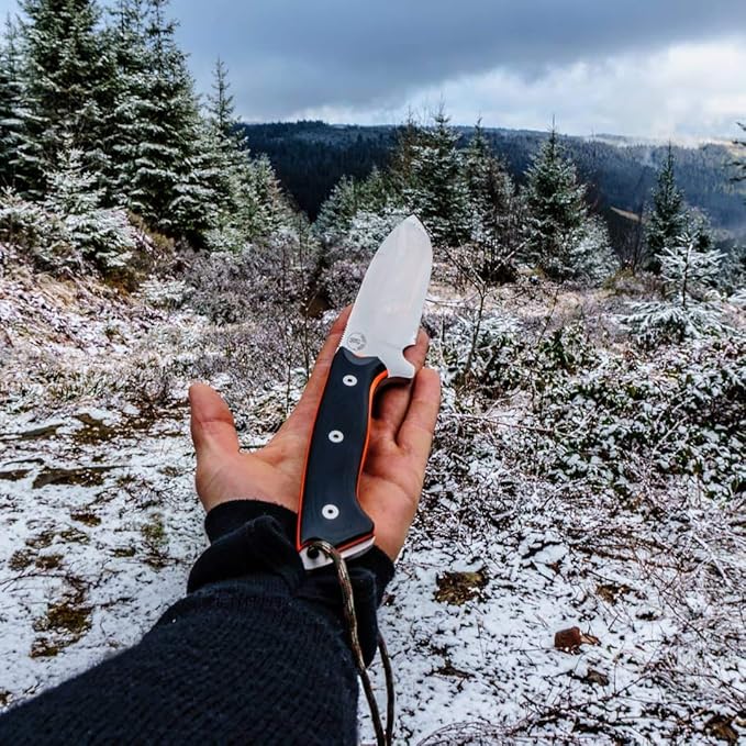 JEO-TEC Nº39 Fixed Blade Knife for Bushcraft Survival Hunting Camping & Outdoor Gear - Full Tang Stainless Steel with Kydex Sheath - Handmade