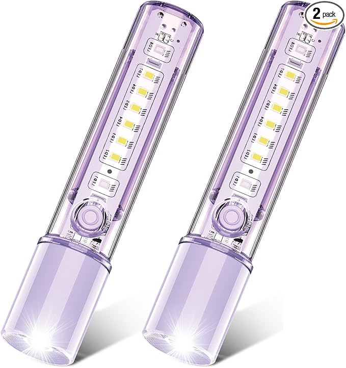 VAVOFO Purple LED EDC Flashlight - USB-C Rechargeable, Waterproof, Zoom Focus, 3 Modes, Red & Blue Emergency Strobe - Best for Outdoor, Tactical, and Survival Use