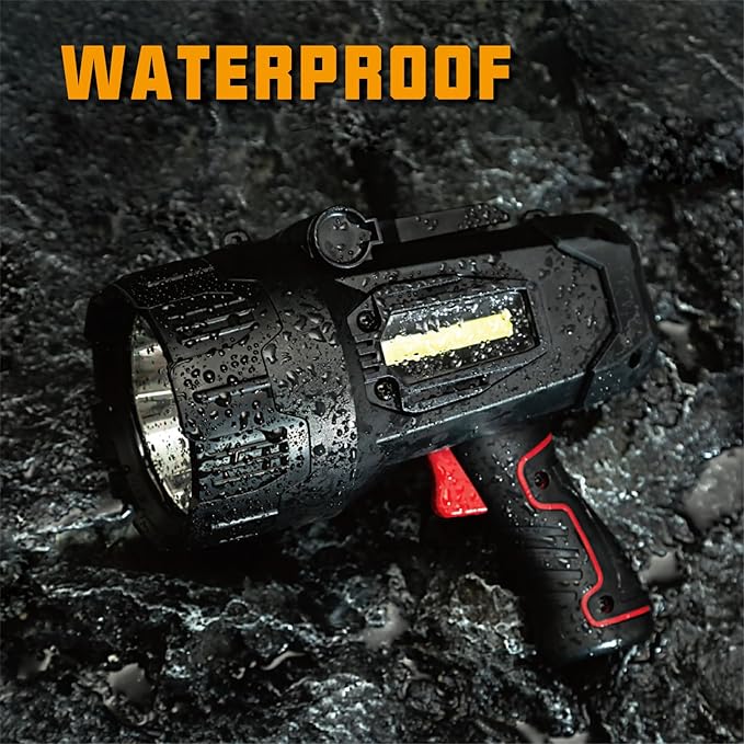 Durapower Rechargeable Spotlight, 1500 Lumens LED Spotlight Flashlight, Waterproof Handheld Spot Light for Indoor Outdoor Farm Camping Emergency