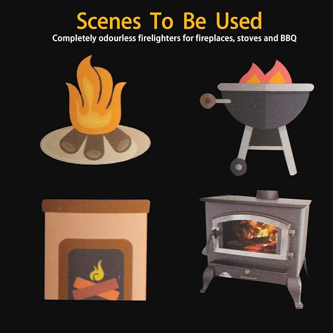 100 Pack Quick Fire Starters,Wax Cups Waterproof, Non Toxic Firelighter Natural Safe Cubes Burns up to 8 Min at Over 750° - 100%, Perfect for Fat Wood Stove Campfire, Start Charcoal Kit (Style1)
