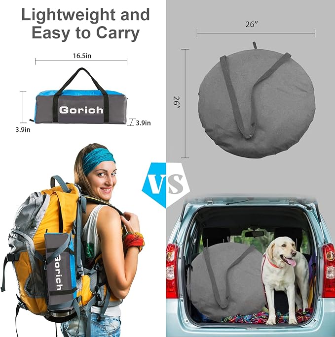 Gorich Beach Tent Sun Shelter for 3/4-5/6-7/8-10 Person with UPF 50ï¼?UV Protection, Lightweight & Easy Setup Beach Shade Canopy, Portable Beach Shade Tent Beach Cabana