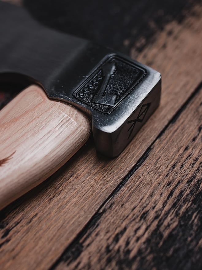 WATL Valkyrie: World Axe Throwing League Premium Competition Throwing Axe with Nylon Sheath and Nordic Engraved Hickory Wooden Handle