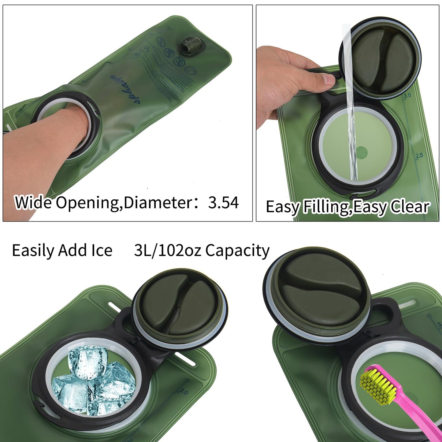 Hydration Bladder 2L-3L Water Storage Bag Reservoir,Military Hydration Pack Replacement for Hiking
