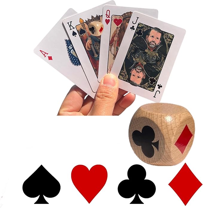 For Compatible with Trump Marker/Indicator Wood Big Size 1.57'' use with Euchre, Pinochle, Bridge,Lucy Dice, and Great Euchre Gift for Card Game Enthusiasts, Comes with Linen Storage Bag. (1)