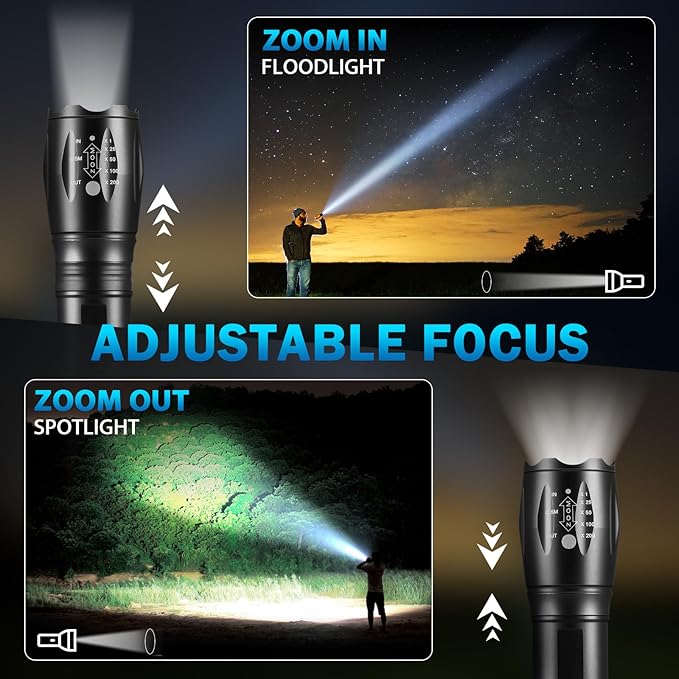 12Pack LED Flashlights High Lumens, 5Mode Tactical Flashlight for Home, Small Flashlights Powerful, Pocket Flashlight Bright, Adjustable Torch Light, Mini Flash Light for Emergencies Camping Outdoor
