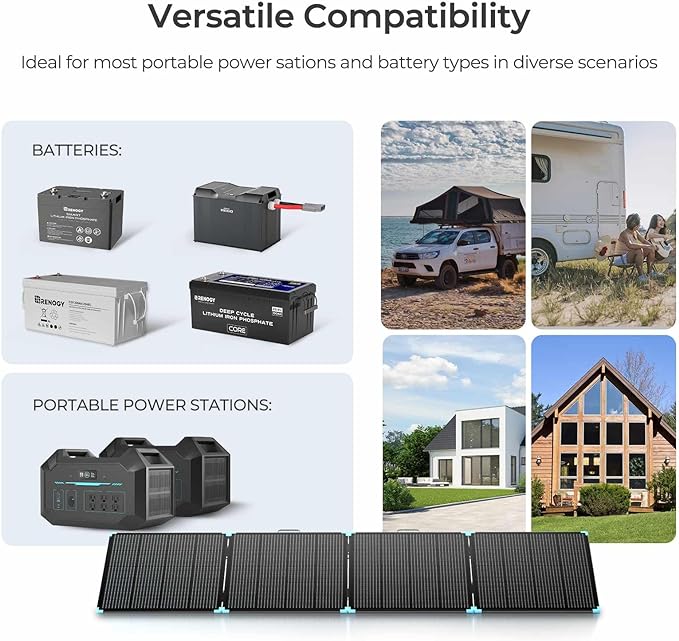 Renogy 400W Portable Solar Panel Suitcase, 23% High Efficiency Foldable Solar Charger for Power Station, Durable for Decades, with Sturdy Kickstands, IP67 Waterproof for RV Camping Off-Grid Blackouts