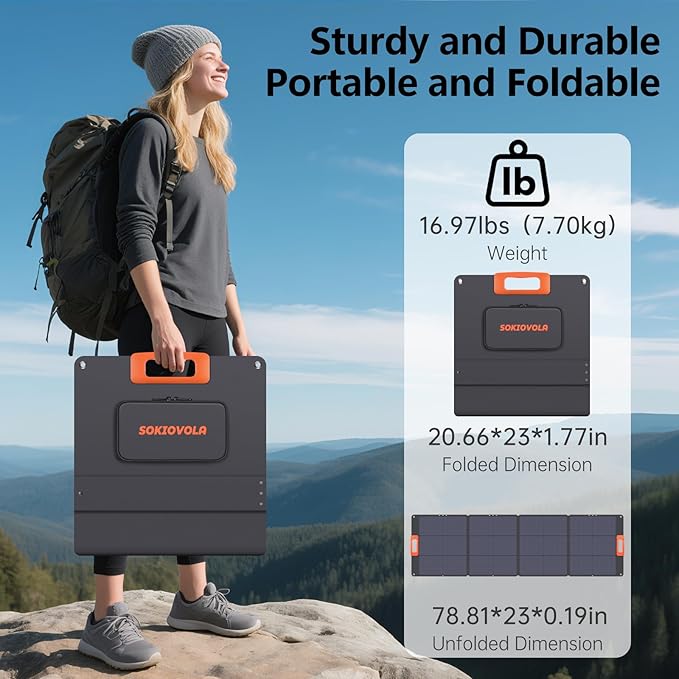 N-Type 16BB 200W Portable Solar Panel for EF/Jackery/Bluetti/Anker Power Station,Solar Panel ETFE USB-A &Type-C IP68 25% High Efficiency for Camping RV Outages Emergencies Home Backuot