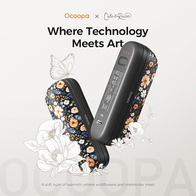 OCOOPA 2 in 1 Magnetic Rechargeable Hand Warmers, UT2s Mini Electric Handwarmers 2 Pack, Split USB-C, Reusable Portable Pocket Heater, Raynauds, Golf, Christmas, Tech Gifts for Women Men