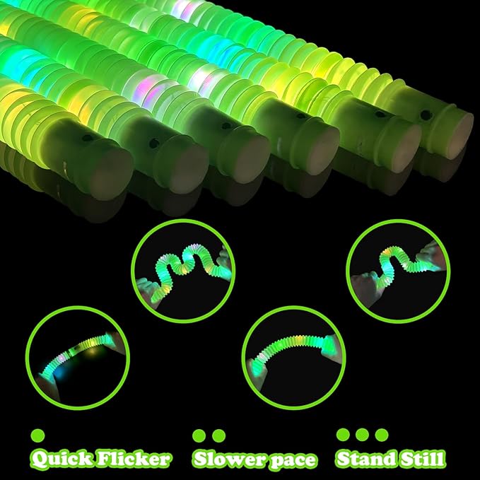 12 - 24 PCS Green Glow Sticks Party Favors for Kids, Light Up Necklaces Bracelets Accessories for Toddlers, Halloween Birthday Party Basket Goodie Bag Stuffers, Treats Prizes Toys Gifts for Boys Girls
