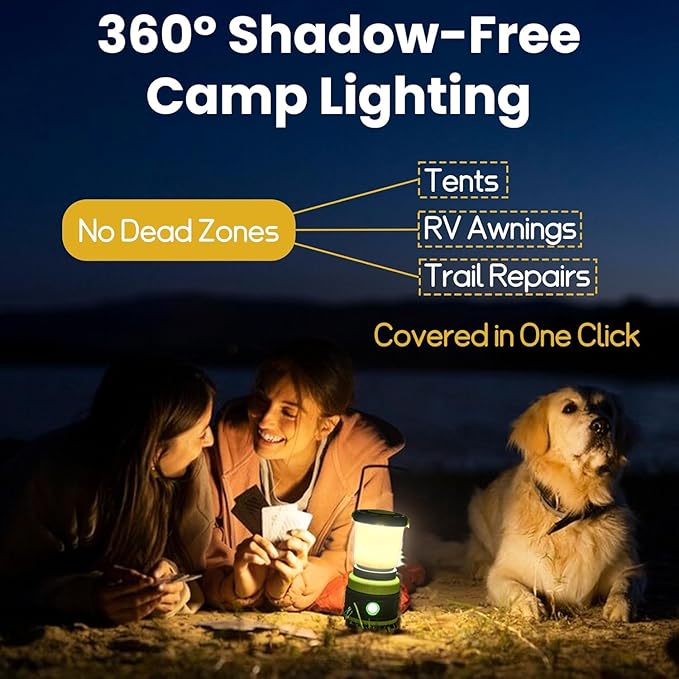 LED Camping Lantern Rechargeable Telescopic Camping Light,1800LM, 4400mAh IPX5 Waterproof Tent Lights, 4 Light Modes, Portable Dimmable Flashlight for Power Outages, Emergency, Hiking, USB C