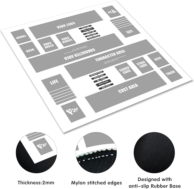 Playmat for One Piece Card Game for Two Players, 24x24 inches, with 4-Pocket Card Binder Set and 400+ Card Capacity(White)
