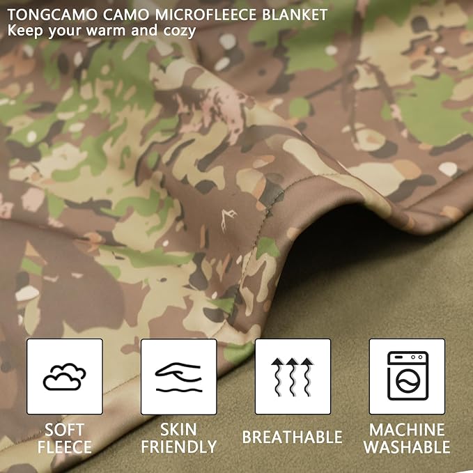 Camo Throw Blanket for Couch Sofa Soft Cozy Blankets Fleece Warm Lightweight Bedding Blanket for Living Room Travel