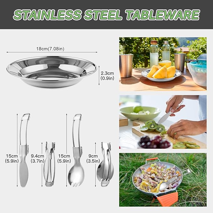 Camping cookware Set, Outdoor Camping Camping Pot Set, Portable Aluminum Cookware Set for Camping