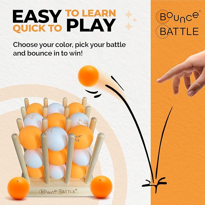 Wood Edition Game Set - Multiplayer Fun Games for Kids & Adults - Addictive Bounce Ball Games w/Multiple Battle Styles - Ultimate Family Games of Strategy & Chance