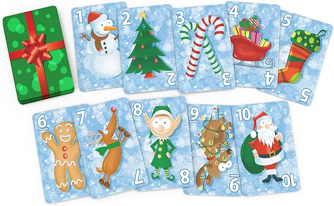 Santa Claus Go Fish – A Family Christmas Game for Kids Ages 4 & Up | Go Fish, Old Maid, and Slap Jack in One Deck (Holiday Stocking Stuffers, Gift for Boy or Girl, Fun Family Board Game Night)