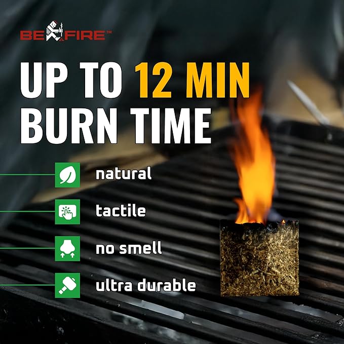 Fire Starter โข 175 pcs Natural Fire Starters up to 12 Min Burn Time Firestarters for Indoor Fireplace, Campfires & Camping, Wood Stove, Grill