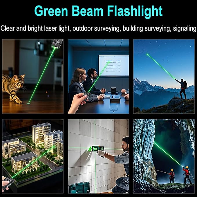 1100 Lumen Small EDC Keychain Flashlight with Green Beam - Rechargeable RGB LED Clip on Flashlight, Multi-Functional and Magnetic Tail Suitable for Outdoor Emergency Gear