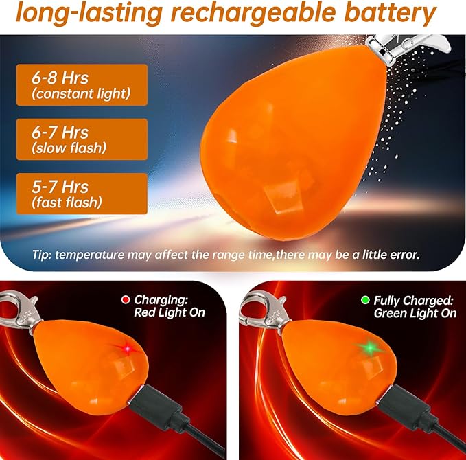 CHUKCHI 2Pack LED Rechargeable Dog Collar Lights, Light up Dog Collar, 3 Modes Dog Lights for Night Walking Waterproof Dog Light Safety for Running, Camping, Climbing, Bike