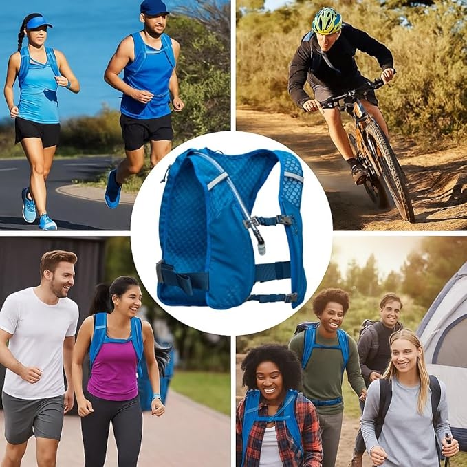 Nathan QuickStart 1.5L Hydration Pack Vest with Bladder or flasks, Storage Pockets, Breathable Moisture-Wicking Fabric, Adjustable Straps for Running, Hiking, Walking, Marathons, Obstacle Races
