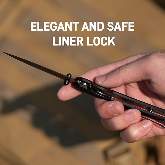 CJRB Kain Folding Pocket Knife, 2.95'' AR-RPM9 Steel Blade G10 Handle Small EDC Knife with Pocket Clip for Men Women, Sharp Knives for Camping Hiking Survival, Designed by Sanford Owen(J1956 Black)