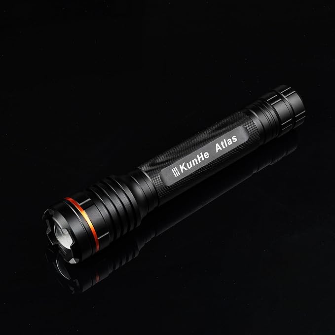 KunHe Heavy Duty 3D Cell LED Flashlights Large Aluminum Zoomable High Lumens-1200 LM Battery Powered Single Mode Flash Light- Big Flashlight for Home Emergency Power Outages Camping Car