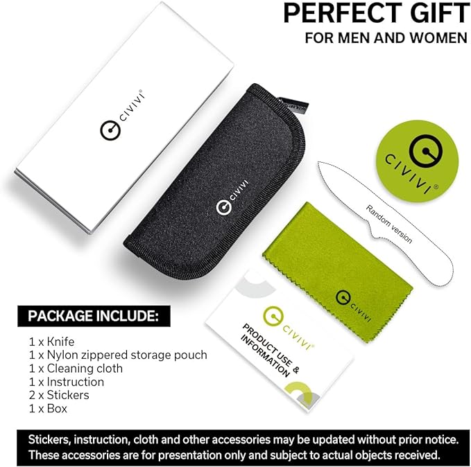 CIVIVI Folding Pocket Knife, 2.96" D2 Blade G10 Handle, Elementum Liner Lock Flipper Knife with Deep Carry Pocket Clip for EDC C907Y (Orange)