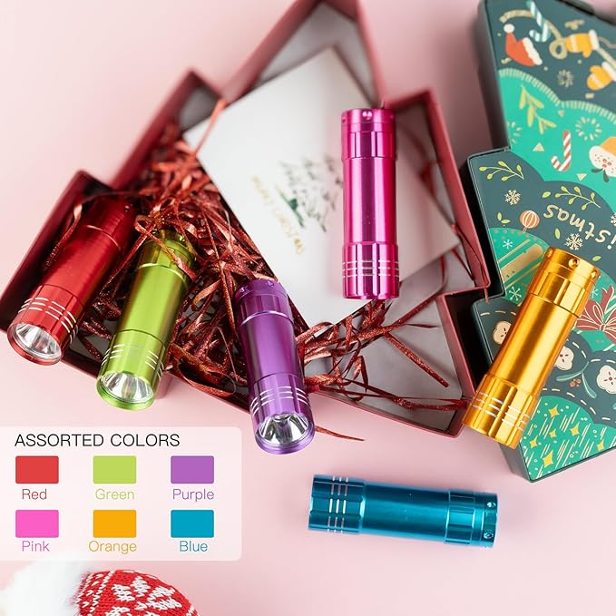 KunHe 180 Pack Small Mini Cheap Flashlights for Kids Bulk with Batteries Aluminum LED Bulk Flashlight for Party Favor Camping Emergency Power Outage Gift to Operation Christmas Child Items Bulk Gift