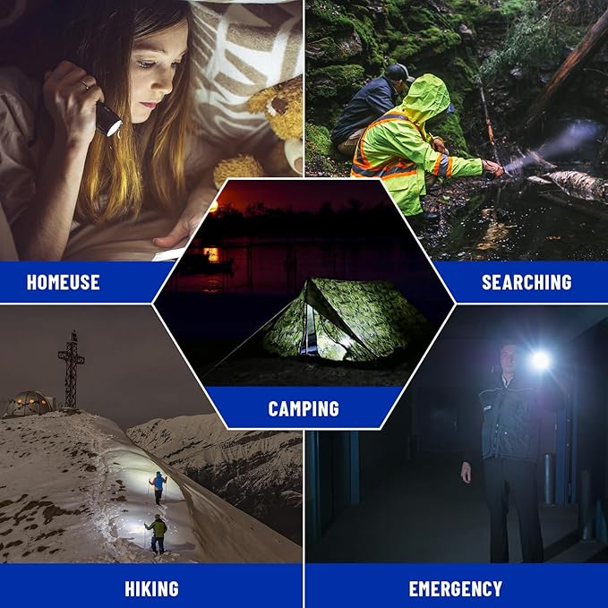 Brinyte WT01 2700 Lumens Ultra-Bright Rechargeable Flashlight with Charging Dock, High Lumens LED Power Outage Flash Light Handheld Light for Homeuse, Outdoor, Searching, Camping and Emergency