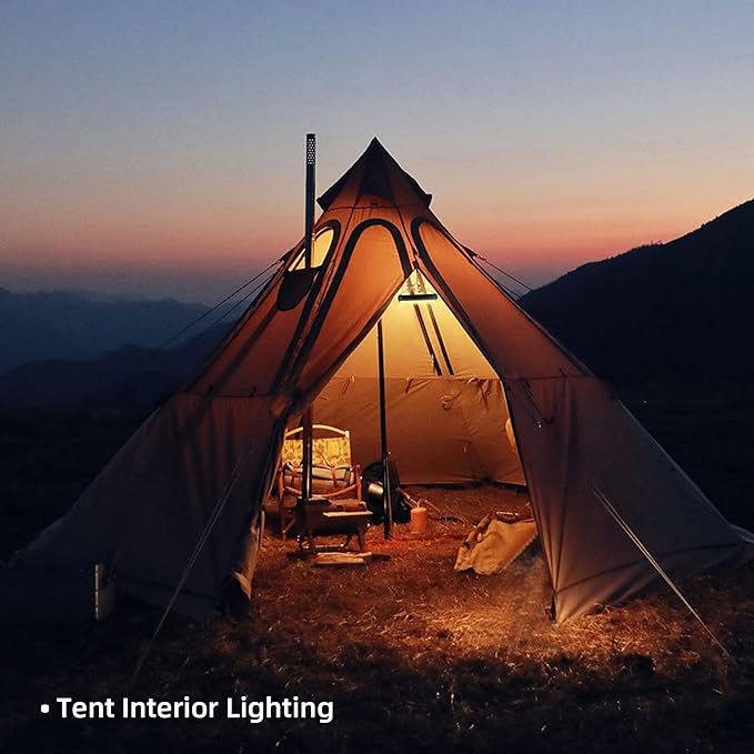 Portable 1500LM LED Camping Lantern,10000mAh Rechargeable Battery, 3 Light Modes,Brackets,Magnetic Suction Design,Flashlight,IPX4 Waterproof Tent Light for Camping,Hiking,Power Outages,Emergency
