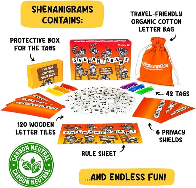 Shenanigrams! ??The Mega-Mischievous Word Game! A Super Fun & Fast Family Party Game for Kids, Teens & Adults - Great for Travel, Couples & Family Board Games Night