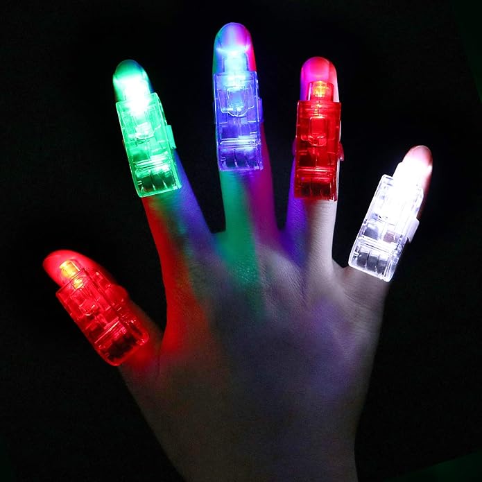 100 Pack LED Finger Lights, Flashing Light Up Rings Bulk Party Favors | Glow in The Dark Party Supplies for Kids and Adults