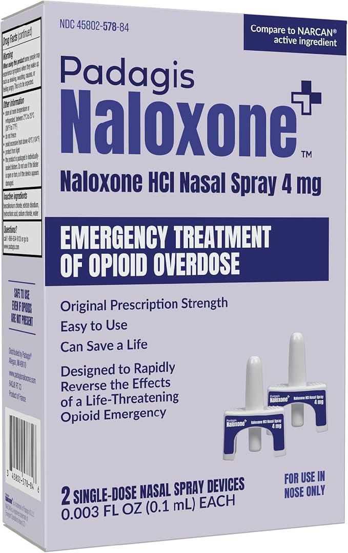 Naloxone HCI Nasal Spray, 4 mg ??Emergency Treatment for Opioid Overdose - Rapid-Response Opioid Overdose Reversal, 2 Dose Single Use Nasal Spray