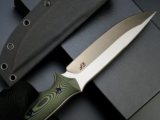 Eafengrow EF128 Fixed Blade Knife DC53 Steel Blade, Two Tone G10 Handle Full Tang Fixed Knifes Straight Knife for Working Camping Hunting Adventure EDC Tool Knife