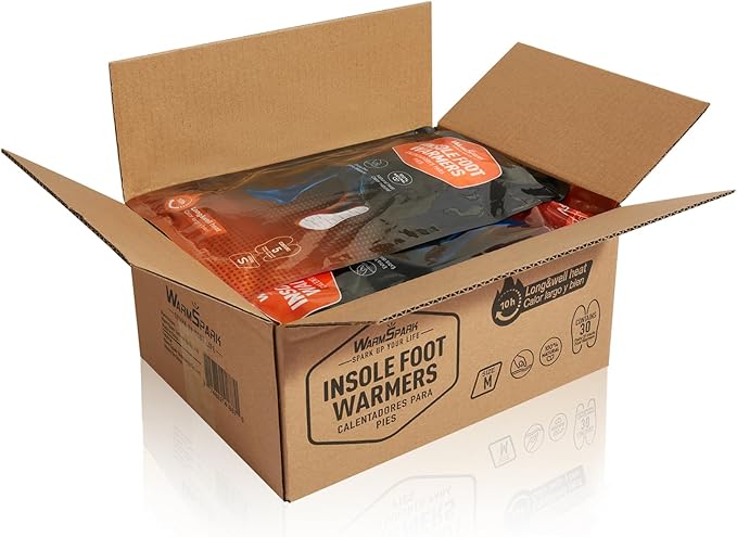 Insole Foot Warmers – Feet Warmers Disposable - S, M, L, XL –Toe Warmers, Feet Warmers for Men & Women – 10 Hours Lasting Warmth