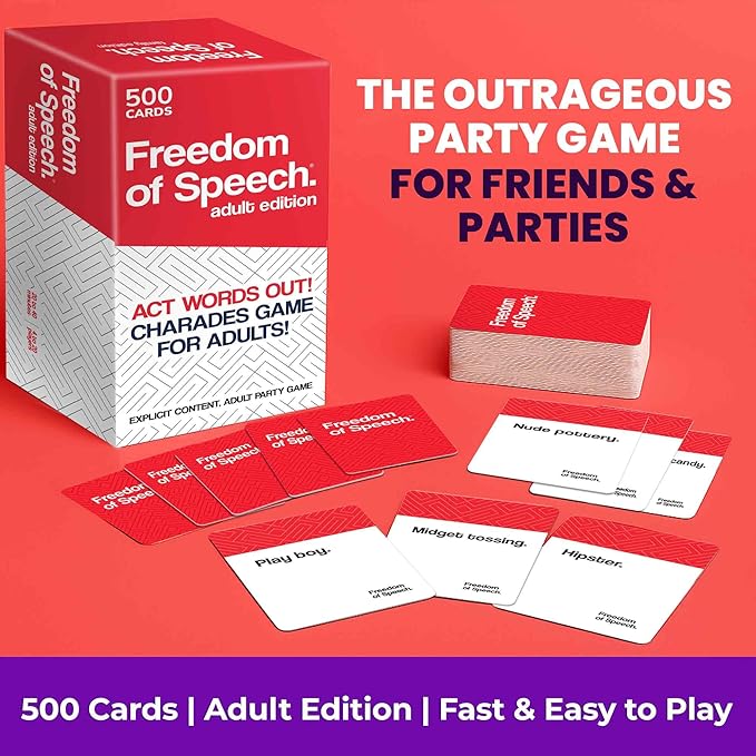 QUOKKA Freedom of Speech Card Board Game - Adult Edition - Fast-Paced | Guess The Word | Easy to Play - Party Game for Game Night