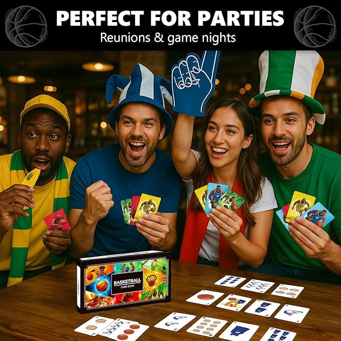 QUOKKA Basketball Fast-Paced Card Game for Kids & Adults ??128 Cards & Easy Rules ??Quick & Fun Matching Game ??2-8 Players ??Ages 8+ ??Perfect for Family Games Night, Travel and Parties