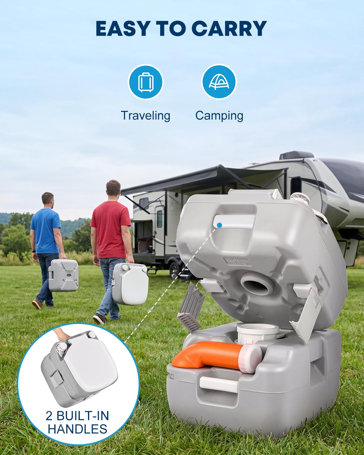 Kohree Portable RV Toilet, Large Camping Toilet Porta Potty, 5.8 Gallon