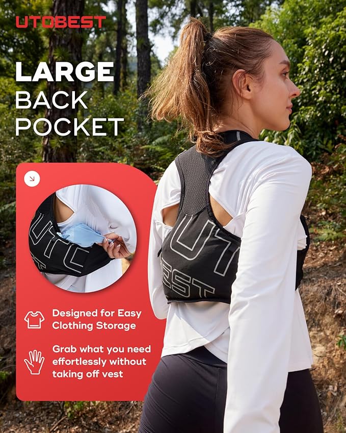 Running Vest for Women Men, Ultra-Light Minimalist Hydration Vest, Breathable Reflective Running Gear for Trail Hiking Jogging
