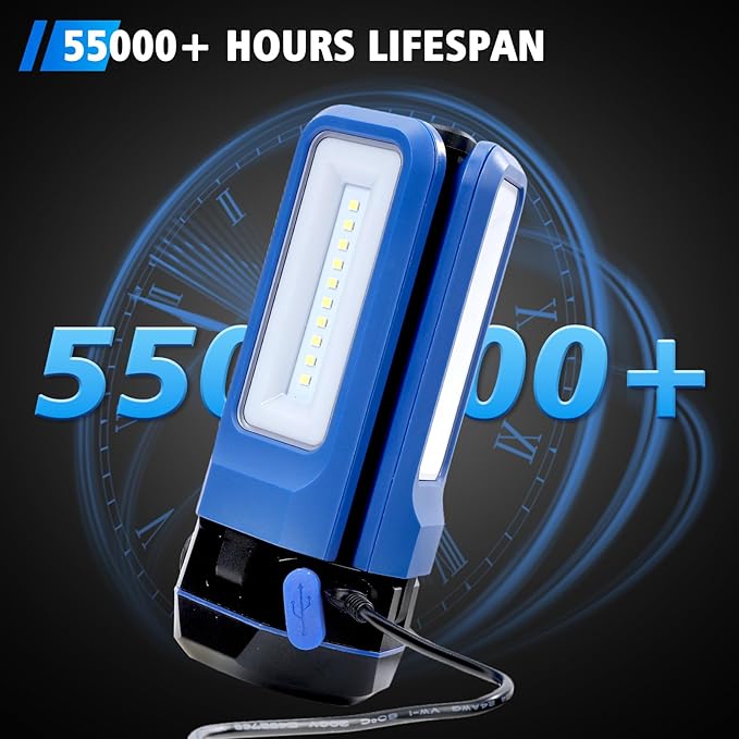 Camping Light Stand with Telescoping Pole - Rechargeable Solar Tent Lamp, Portable Cordless Camping Tent Light with 3 LED Heads, 5 Modes, 82" Tripod