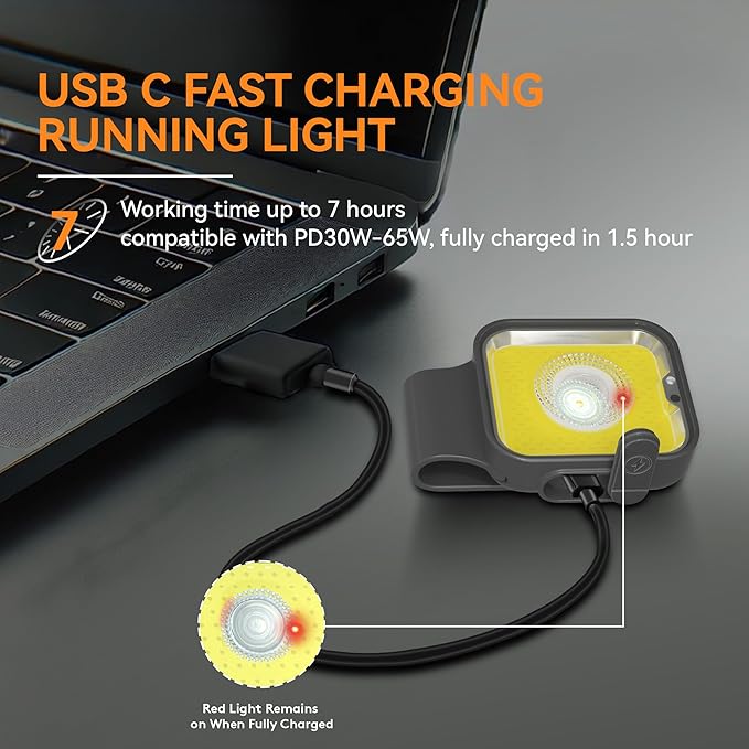 Yls Running Light, Rechargeable Clip on Lights for Runners, 12 Lighting Modes High Visibility Reflective Running Gear with Strong Magnetic, Dog Lights for Night Walking, Camping, Outdoor Adv
