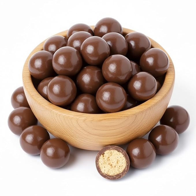 NY Spice Shop Belgian Dark Chocolate Malt Balls Party Decorations - 1 Pound Malted Milk Balls Candy Birthday Gifts - Chocolate Malted Milk Ball - Dark Chocolate Malt Ball Holiday Snacks