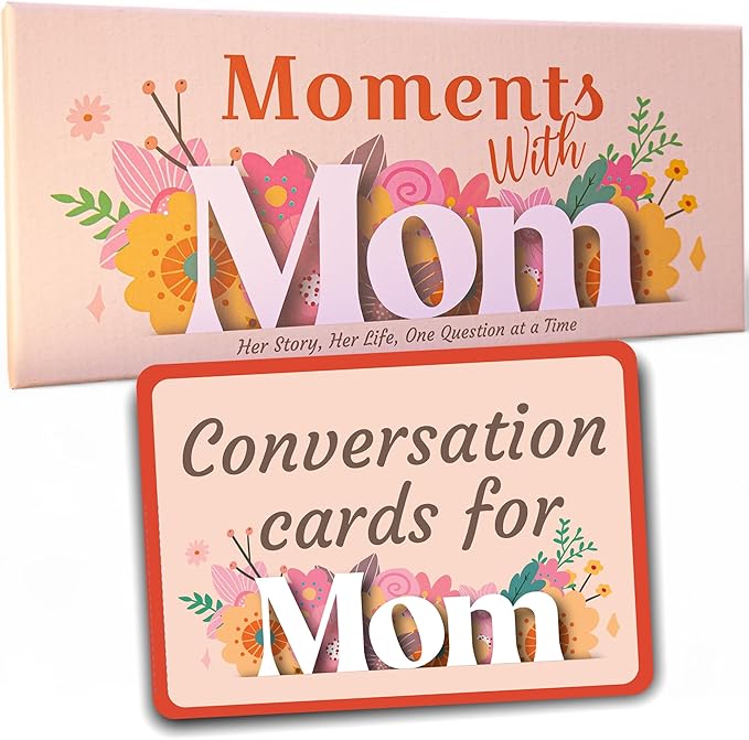 Game That Song Moments with Mom - Conversation Cards Gift for Mother's on her Day! Includes 120 question Cards for boy and Daughter Gifts to Learn More About her! Fun!