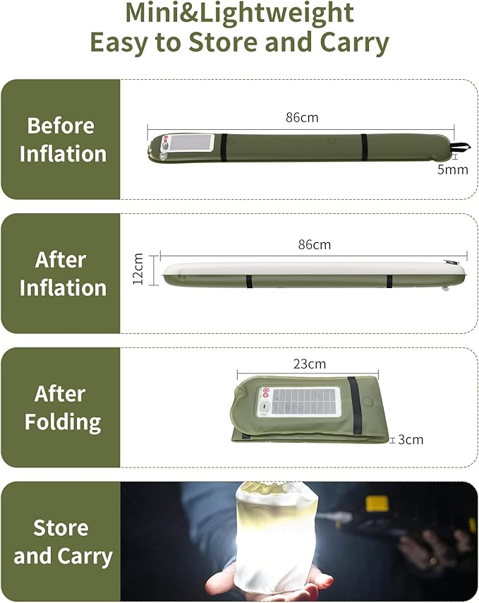 Inflatable LED Light Portable Lightweight Multicolor Camping Light Trip (4 Lighting Modes)