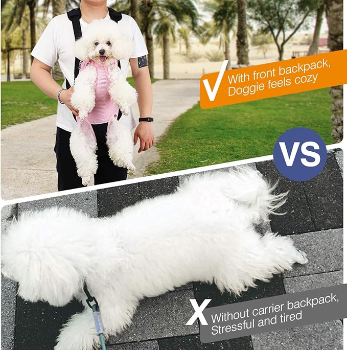 Pawaboo Pet Carrier Backpack, Adjustable Pet Front Cat Dog Carrier Backpack Travel Bag, Legs Out, Easy-Fit for Traveling Hiking Camping for Small Medium Dogs Cats Puppies, Extra Large, Pink