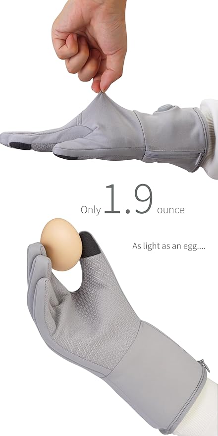 CUEHEAT Heated Glove Liners, Flexible Ultrathin, Touchscreen, 7.4V Rechargeable Battery Electric Heating Thin Gloves