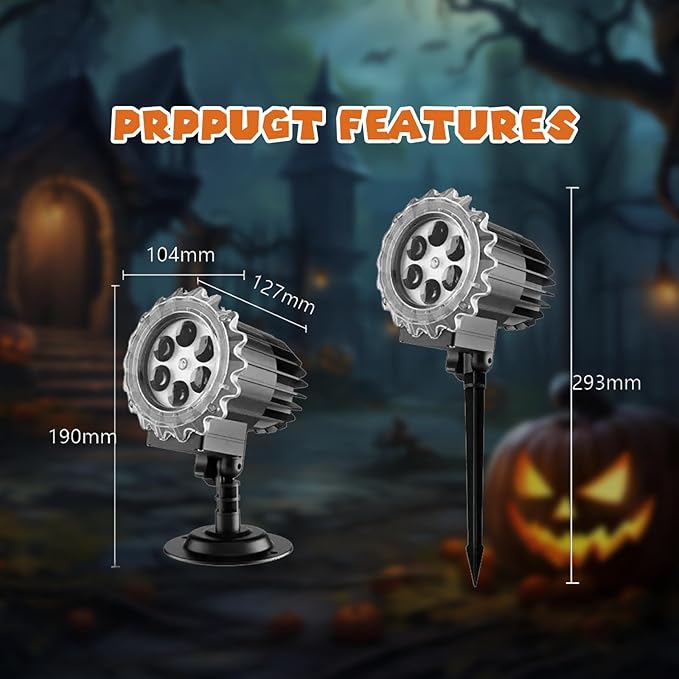 Halloween Ghost Projector Lights Outdoor - 3D Indoor Dynamic Skull Decoration, Waterproof,Víspera de Todos Los Santos