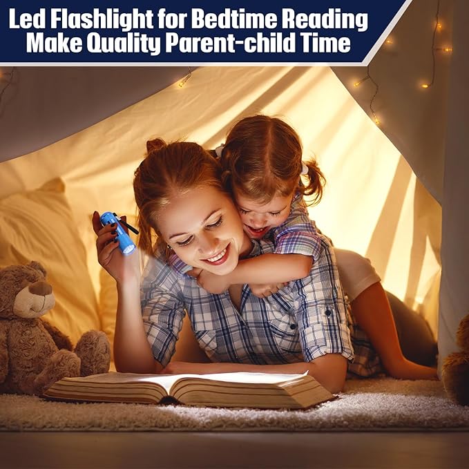 VIHOSE 12 Pcs Mini Flashlights Bulk, Bright Aluminum Handheld Flash Lights with Lanyard, Small LED Flashlights for Kids Night Reading Emergency Hurricane Camping Hiking Party Favors(Blue)