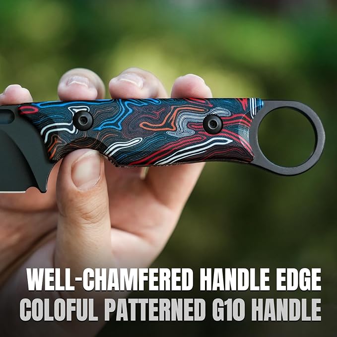 Kizer Cabox Fixed Blade Hunting Knife - 3.36" D2 Steel, G10 Handle with Sheath - Survival & Camping - 1048M1