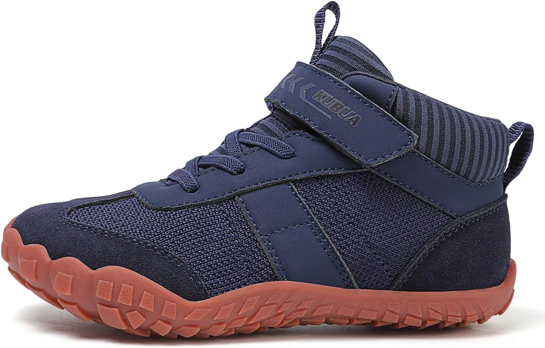KUBUA Kids Barefoot Shoes Boys Girls High Top Minimalist Zero Drop Sneakers for Tennis Walking Hiking Athletic Little Big Kid