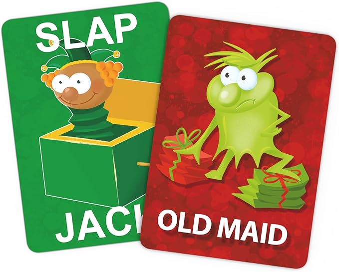 Santa Claus Go Fish – A Family Christmas Game for Kids Ages 4 & Up | Go Fish, Old Maid, and Slap Jack in One Deck (Holiday Stocking Stuffers, Gift for Boy or Girl, Fun Family Board Game Night)